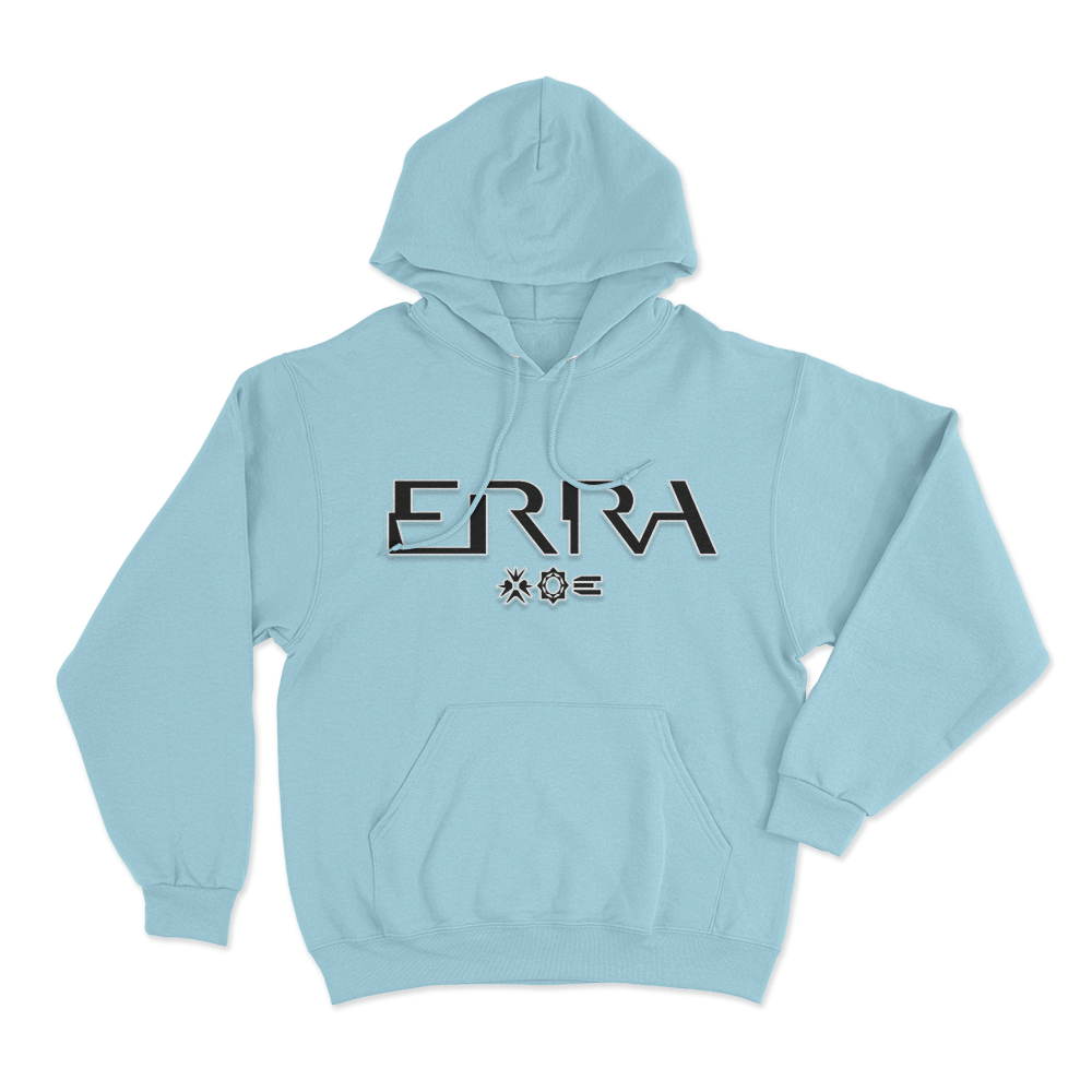 ERRA Band Logo With Geometric Icons Hoodie Sky Blue ERRA Band Logo With Geometric Icons Hoodie Sky Blue