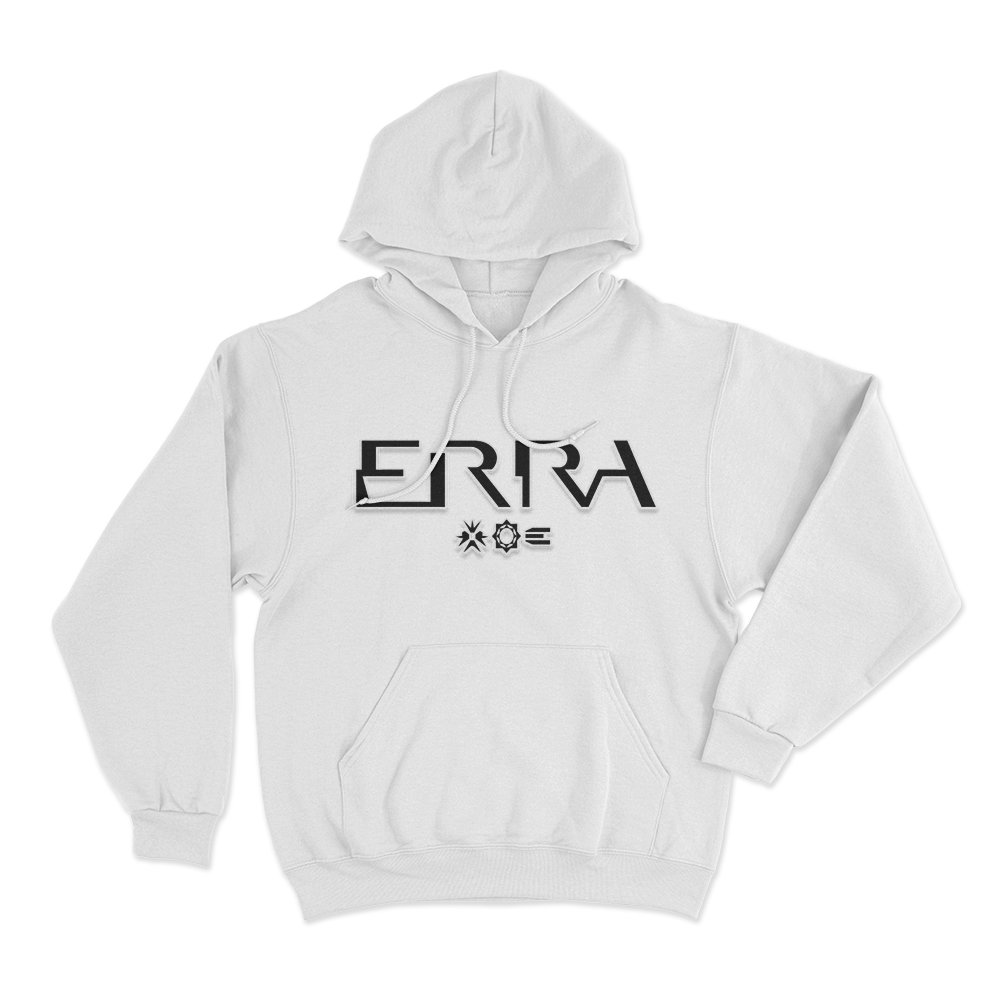 ERRA Band Logo With Geometric Icons Hoodie White ERRA Band Logo With Geometric Icons Hoodie White