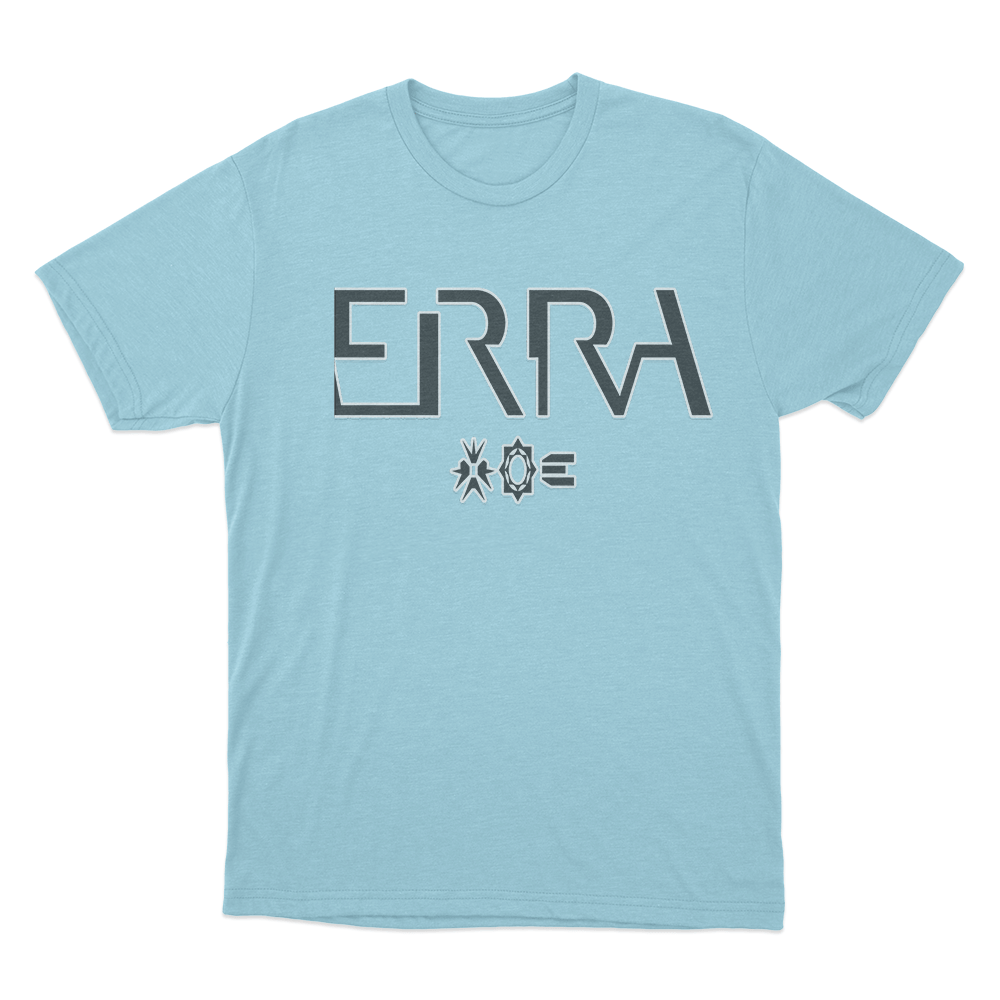 ERRA Band Logo With Geometric Icons T Shirt Sky Blue ERRA Band Logo With Geometric Icons T Shirt Sky Blue